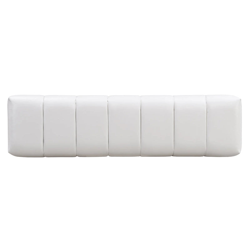 Upholstered Dining Bench, No-Assembly Entryway & Bedroom Ottoman with Sturdy Wood Legs