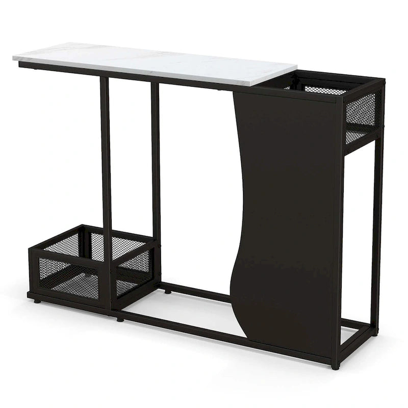 43.5 Console Table with Faux Marble Top & 2 Storage - See Details