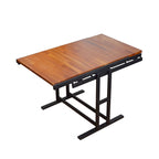 Multifunctionele uitschuifbare eettafel van massief mahoniehout, ruimtebesparende tafel met plank, eenvoudig om te bouwen voor huis en studio