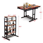 Multifunctionele uitschuifbare eettafel van massief mahoniehout, ruimtebesparende tafel met plank, eenvoudig om te bouwen voor huis en studio