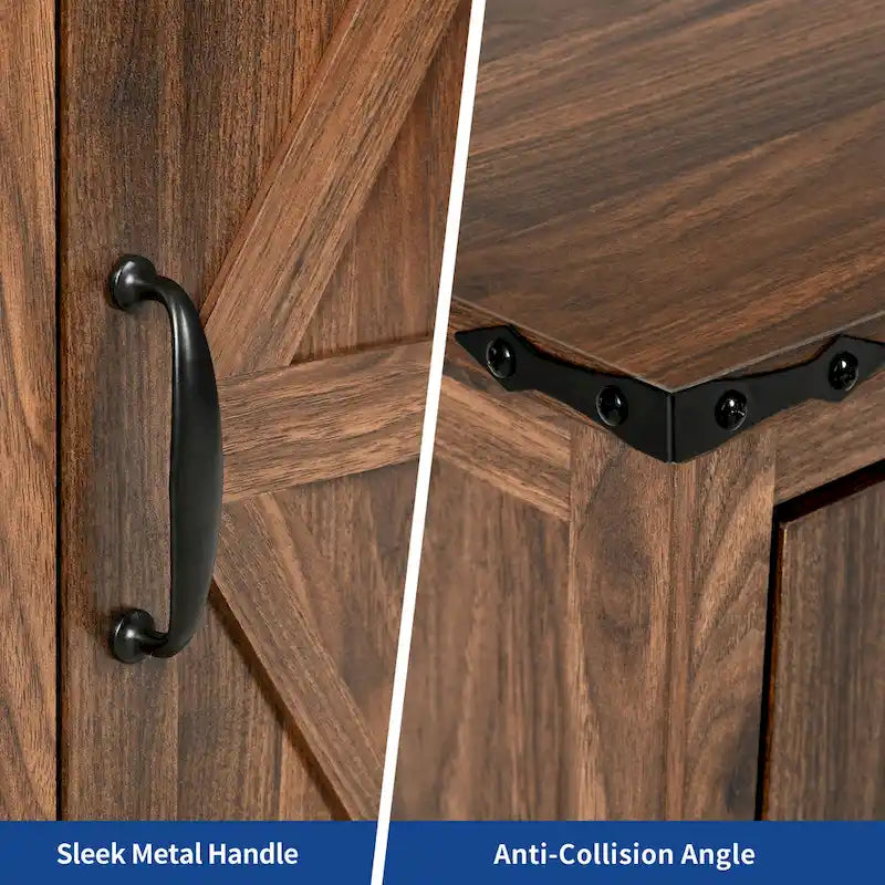 Farmhouse End Table with Charging Station, End Table with Power Outlets and USB Ports