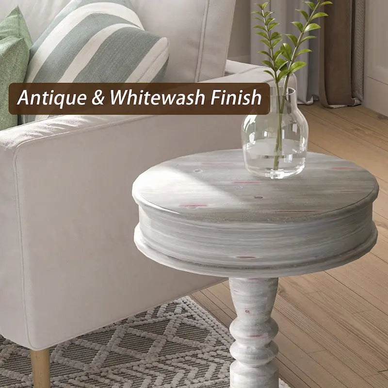 Farmhouse Rustic Accent Side Table