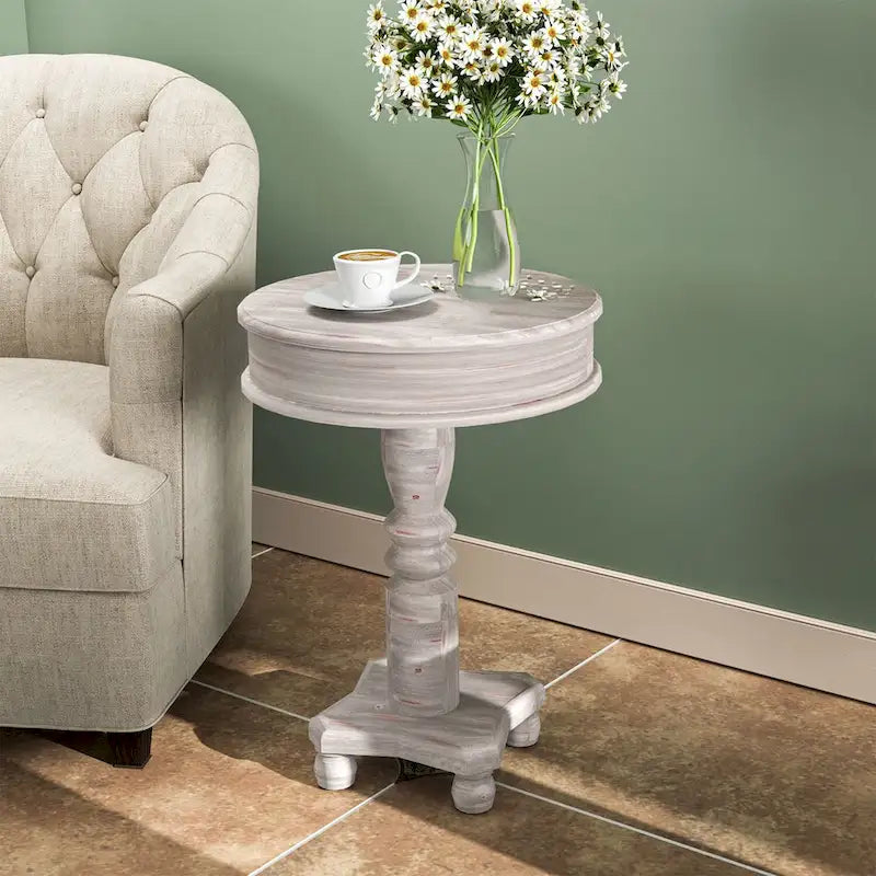Farmhouse Rustic Accent Side Table