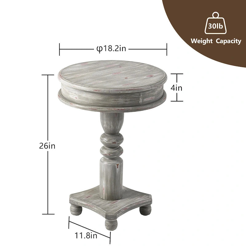 Farmhouse Rustic Accent Side Table