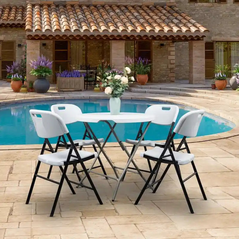 Outdoor/Indoor HDPE Stackable Folding Chair 2-Pack 4-Pack