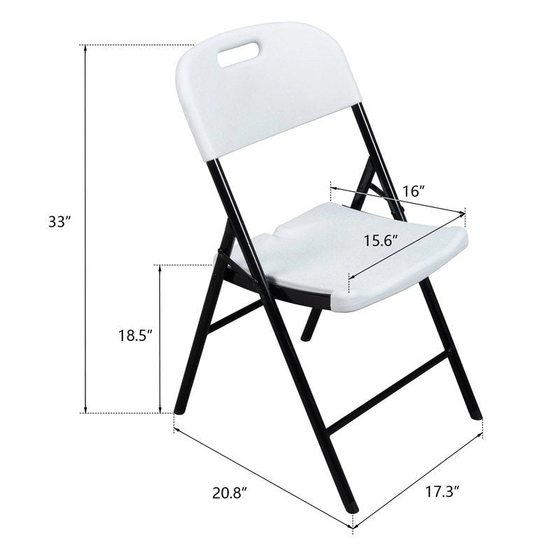 Outdoor/Indoor HDPE Stackable Folding Chair 2-Pack 4-Pack