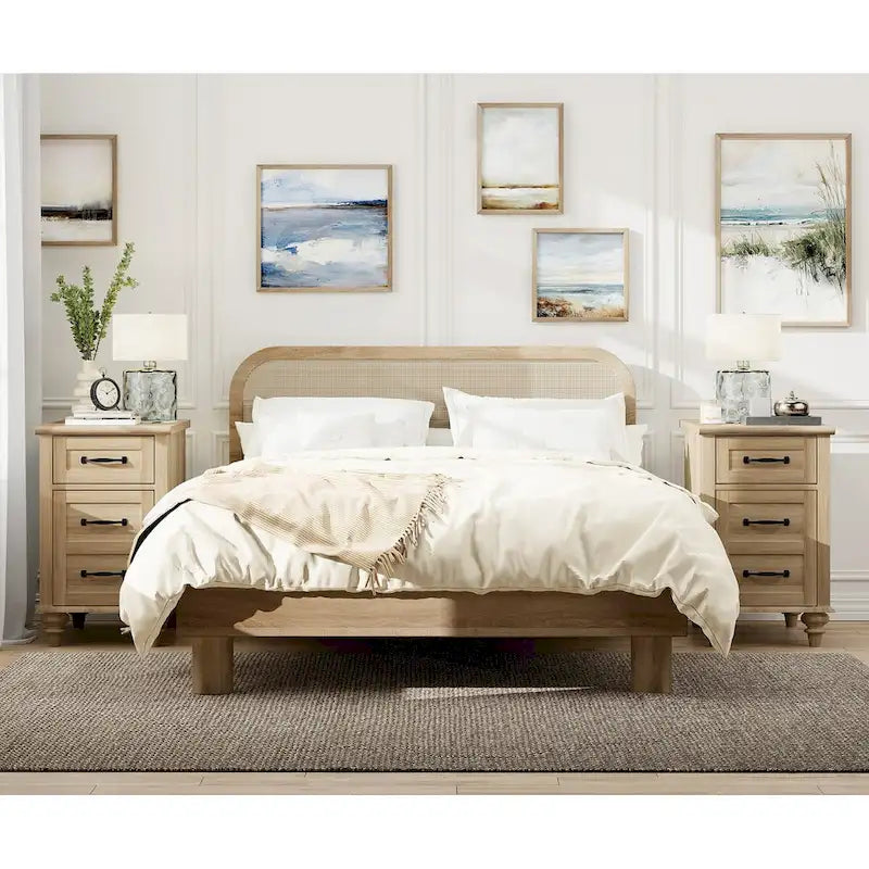 Modern End Table with Charging Station, Sofa Side Table with Storage