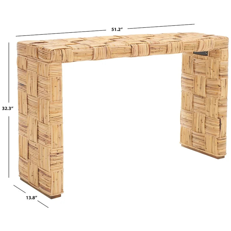 Rattan Console Table - 51Wx14Dx32H