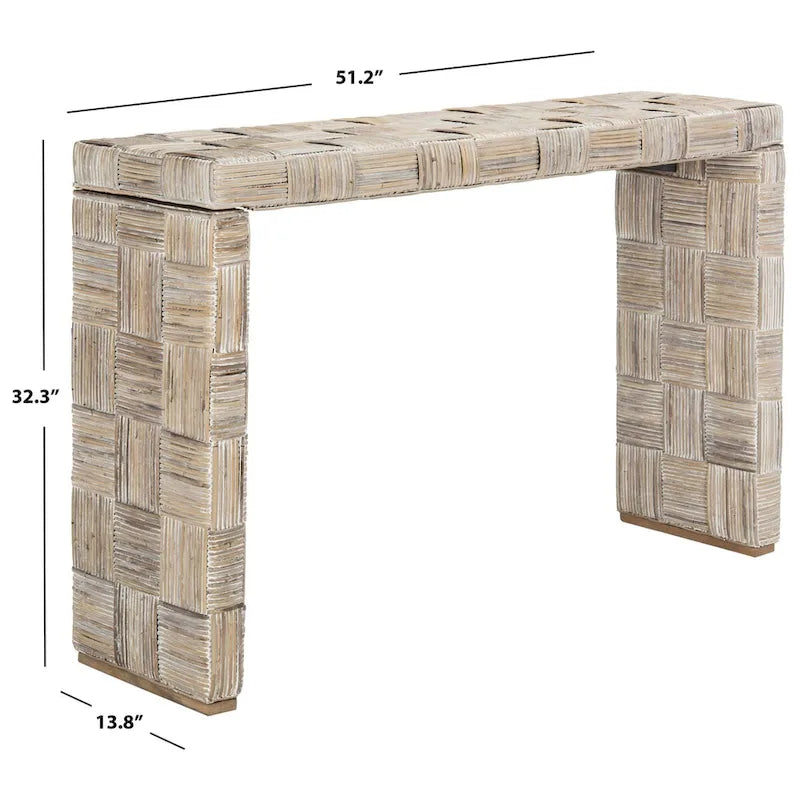 Rattan Console Table - 51Wx14Dx32H