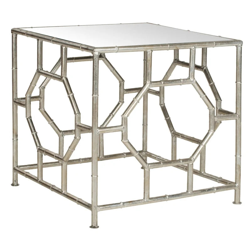 Silver/ Mirror Top Accent Table - 19 x 19 x 19 - 19Wx19Dx19H