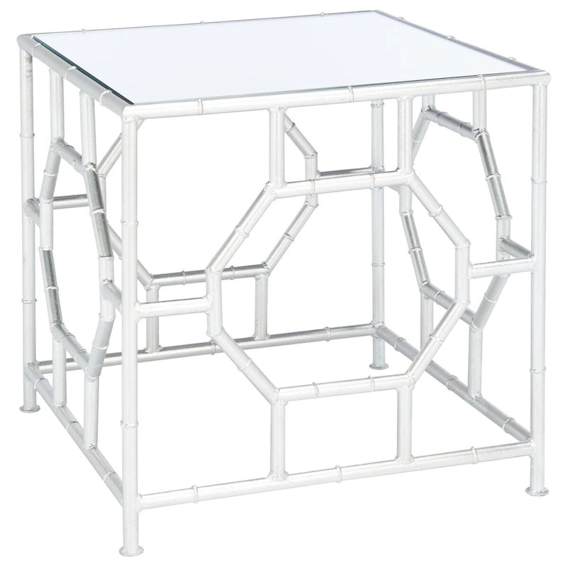 Silver/ Mirror Top Accent Table - 19 x 19 x 19 - 19Wx19Dx19H