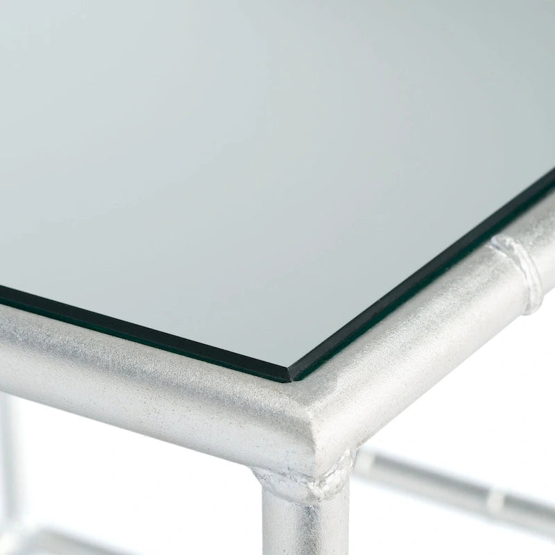 Silver/ Mirror Top Accent Table - 19 x 19 x 19 - 19Wx19Dx19H