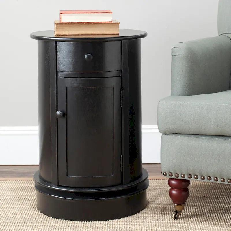 Grey Swivel Storage Accent Table - 18Wx18Dx26H