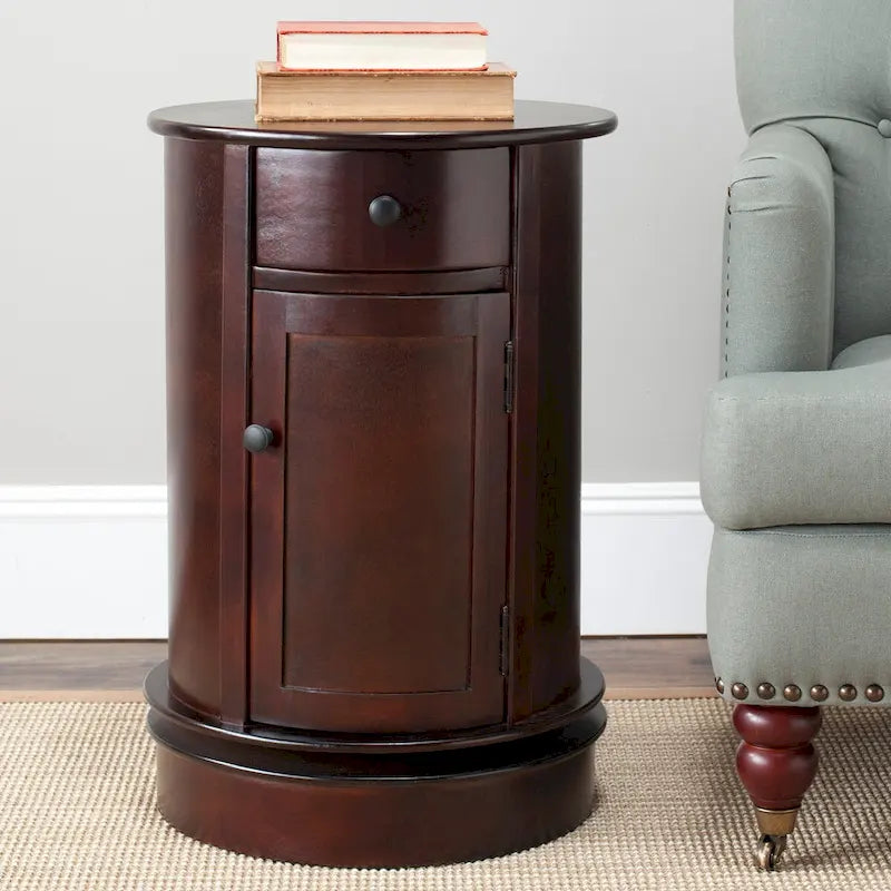 Grey Swivel Storage Accent Table - 18Wx18Dx26H