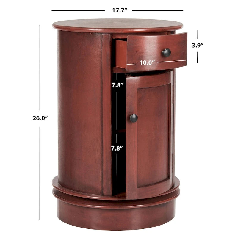 Grey Swivel Storage Accent Table - 18Wx18Dx26H