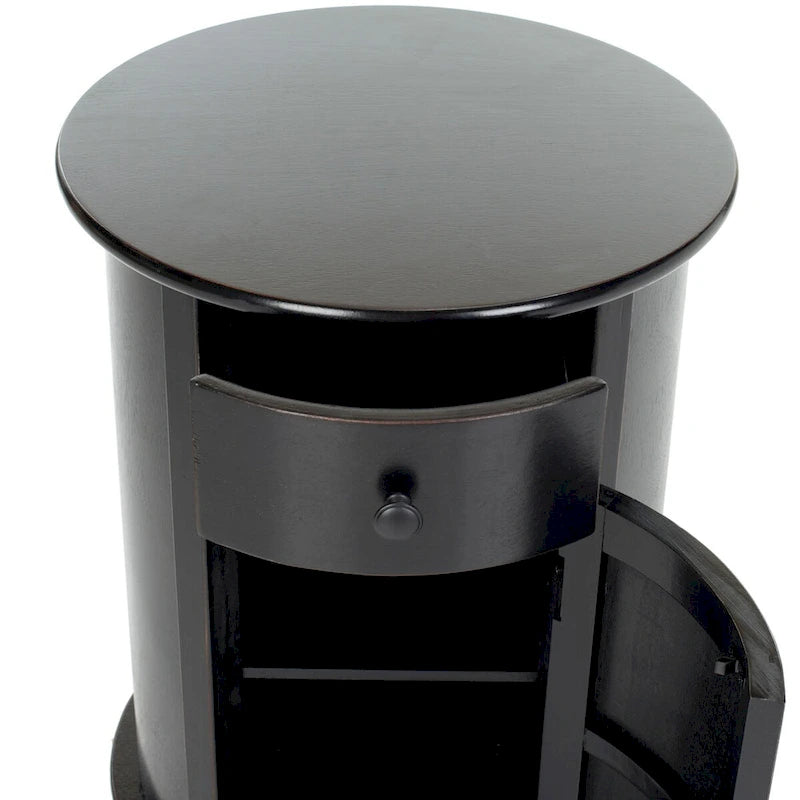 Grey Swivel Storage Accent Table - 18Wx18Dx26H