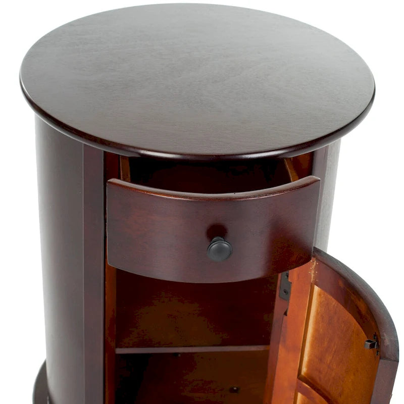 Grey Swivel Storage Accent Table - 18Wx18Dx26H