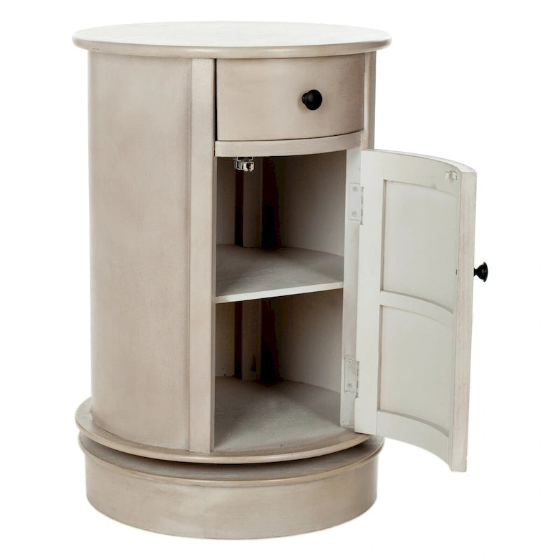 Grey Swivel Storage Accent Table - 18Wx18Dx26H