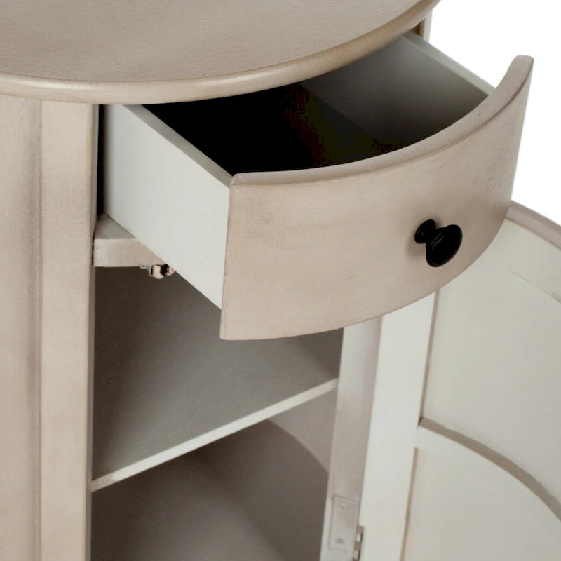 Grey Swivel Storage Accent Table - 18Wx18Dx26H