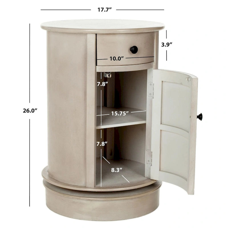 Grey Swivel Storage Accent Table - 18Wx18Dx26H