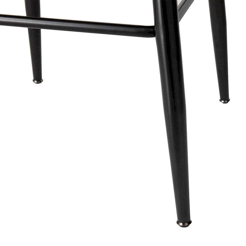 Modern Faux Leather Mixed Chenille Upholstered Swivel High Bar Stools
