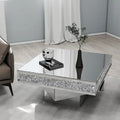 Triple Mirror Diamond Coffee Table Accent Table