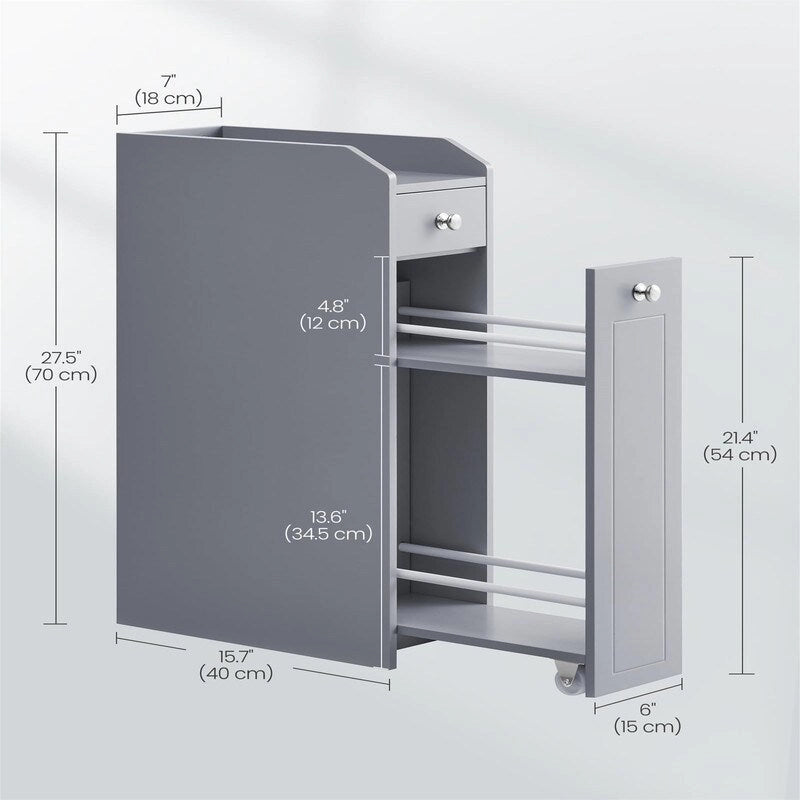 Small Bathroom Storage Cabinet - 15.7D x 7W x 27.5H